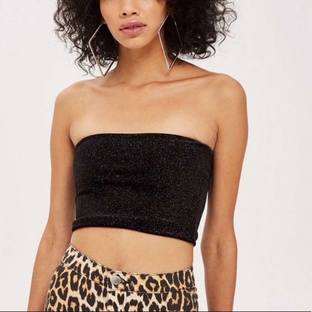 Urban Outfitters Out From Under Black Sparkle Seamless Tube Top